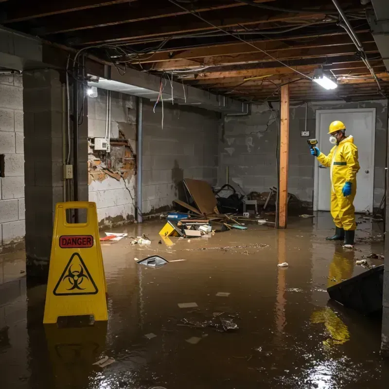 Flooded Basement Electrical Hazard in Clayton, DE Property