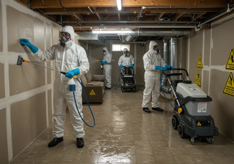 Basement Moisture Removal and Structural Drying process in Clayton, DE